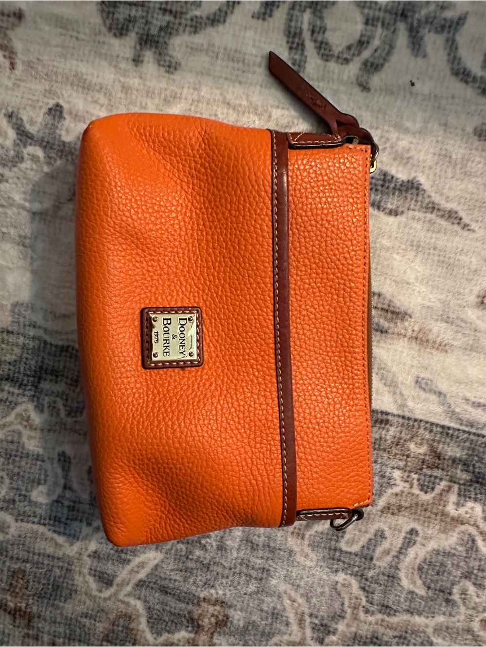 Dooney & Bourke Pebbled Leather Wristlet - Orange- Missing Strap